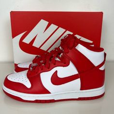 Brand New In The Box Nike Dunk Hi Retro University Red Dd1399-106 Men’s Size 8.5/ Women’s Size 10 No Return All Sales Are Final Classic Red Basketball Shoes With Round Toe, Classic Skate Shoes With Red Sole And Round Toe, Classic Skate Shoes With Red Sole, Classic Custom Sneakers In University Red With Branded Insole, Classic Red High-top Sneakers With Contrast Sole, Classic Red Skate Shoes For Streetwear, Red Lace-up Skate Shoes With Contrast Sole, Classic Red High-top Skate Shoes, Nike Red Basketball Shoes With Contrast Sole