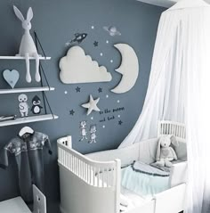 Baby Room Boy, Cloud Wall Hanging, Stars Wall Decor, 3d Wall Decor, Star Nursery, Baby Bedroom, Baby's Room