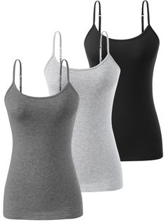 PRICES MAY VARY. ♦CAMISOLE FABRIC: Orrpally women camisole tank tops is made of 78% cotton, 17% modal and 5% spandex, Basic layering tank tops with fabric lightweight,breathable and soft let you have the perfect fit,hugging your body in the right places. ♦DESIGN FEATURES:Basic cami tank tops women are suitable for all seasons,this camisole for women pack with adjustable spaghetti strap which allows you to adjust the fit you want.Basic women undershirts are use the simplest pure color elements.So Women Camisole, Layering Tank Tops, Womens Closet, Strap Tank Top, Womens Camisoles, Tank Top Women, Spaghetti Strap Tank Top, Lounge Lingerie, Layering Tanks