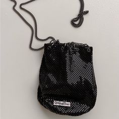 Whiting & Davis Black Mesh Metal Mesh Crossbody Bag, 48” Chain, Never Worn, Nwot. See Photos For Dimensions. Great Size Special Occasion Bag. Black Fabric Interior. One Like It On Freepeople Now, But It Doesn’t Have Black Chain. Black Shoulder Bucket Bag For Party, Black Bucket Bag With Mobile Phone Pocket For Evening, Evening Black Bucket Bag With Mobile Phone Holder, Black Evening Bag With Mobile Phone Holder, Evening Crossbody Bag With Chain, Black Leather Bucket Bag For Party, Evening Crossbody Bucket Bag With Phone Bag, Evening Crossbody Bucket Bag With Mobile Phone Bag, Black Chain Strap Bucket Bag For Evening