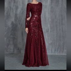 Very Cute Bridesmaid Dress Boudin Dress Elegant And Cute Dress Winter Bridesmaids Dresses, Red Long Dress With Sleeves, Plum Prom Dress, Deep Red Bridesmaid Dresses, Cute Bridesmaid Dresses, Bridesmaid Dress Color, Winter Bridesmaids, Winter Bridesmaid Dresses, Long Sleeve Bridesmaid Dress