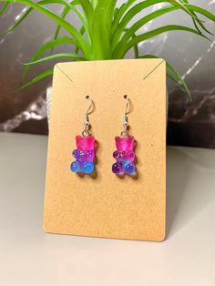 These adorable gummy bear earrings are perfect for your favorite kid OR adult in your life! They are fun, colorful, and super cute. Earring hooks are fine for kids and sensitive ears. Playful Nickel-free Earrings For Birthday, Nickel-free Earrings For Birthday, Kawaii Hypoallergenic Jewelry For Birthday, Cute Drop Earrings For Birthday, Kawaii Hypoallergenic Jewelry For Birthdays, Cute Dangle Earrings For Birthday, Novelty Multicolor Earrings For Birthday, Cute Resin Jewelry For Birthday, Cute Resin Jewelry For Birthdays