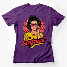 Retro Pop Art Girlfriend T-Shirt, Bold Colorful Vintage Comic Style Tee, Fun Unique Women's Fashion Top Female T-Shirt Custom graphic T-Shirt.Customize your color Vintage Comic Style, Celebrity Shirts, Retro Pop Art, Unique Womens Fashion, Pop Art Women, Girlfriend Shirts, White Graphic Tee, Retro Graphic Tees, Artist Outfit