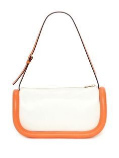 JW Anderson Bumper 15 Shoulder Bag - Farfetch Jw Anderson, Embossed Logo, White Bag, Long Tops, Top Handle, Calf Skin, Two Tone, Fashion Branding, Shoulder Bag