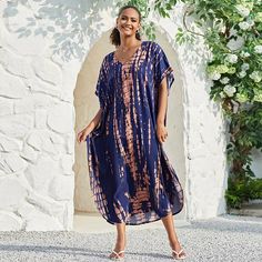 48080126902587 Bohemian V-neck Maxi Dress For Resort, Beach Season V-neck Midi Dress, V-neck Beachwear Midi Dress For Beach Party, Blue V-neck Maxi Dress For Poolside, Relaxed Fit V-neck Beach Dress For Vacation, Casual Dresses For Beach Party During Resort Season, Bohemian Rayon Cover-up For Vacation, Beachy V-neck Maxi Dress For Beach, V-neck Beachwear Maxi Dress For Poolside