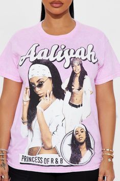 Available In Pink. Tshirt Crew Neck Short Sleeve Front Screen Stretch Disclaimer: Due To The Printing and Wash Process A Difference In Saturation May Occur. Each Garment Is Unique. 100% Cotton Imported | Aaliyah Princess Of R&B Washed Tshirt in Pink size XL by Fashion Nova Hip Hop Pink Top With Graphic Print, Hip-hop Style Pink Graphic Print Top, Hip Hop Style Pink Top With Graphic Print, Pink Hip Hop Top With Screen Print, Hip Hop Pink Tops With Screen Print, Hip Hop Style Pink Tops With Screen Print, Hip Hop Crew Neck T-shirt, 90s Style Streetwear T-shirt, Washed Tshirt