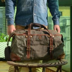 Mens Duffle Bag Travel Waterproof Canvas | Woosir Men Overnight Bag Mens Duffle Bag Travel, Waxed Canvas Duffle Bag, Mens Duffle Bag, Canvas Duffel Bag, Canvas Weekender Bag, Christmas Thoughts, Fishing Shoes, Leather Holdall, Canvas Duffle Bag