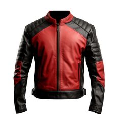 Made to order from 100% genuine leather, this black and red quilted jacket is perfect for the biker who wants a stylish and functional piece of outerwear. The jacket features a classic racing style with a quilted front and back, asymmetrical zip closure, and epaulettes on the shoulders. The interior is lined with a soft and comfortable satin lining. Features: Made from 100% genuine leather Quilted front and back Asymmetrical zip closure Epaulettes on the shoulders Satin lining Two zippered pocke Red Zipper Outerwear For Biker Events, Red Zipper Closure Outerwear For Biker Events, Red Biker Outerwear For Biker Events, Red Biker Outerwear For Events, Red Biker Jacket For Streetwear, Red Leather Biker Jacket With Zipper Closure, Red Moto Biker Jacket For Streetwear, Red Biker Leather Jacket For Streetwear, Red Leather Jacket For Biker Events