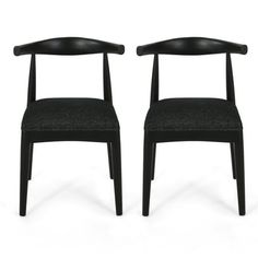 two black chairs sitting next to each other