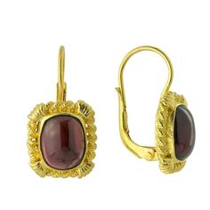 A revival style setting featuring braided filigree surrounds a central cabochon garnet. 24k gold vermeil. 7/8" tall. Leverbacks for pierced ears. Vampire Goth, Lapis Earrings, Goth Girl, Garnet Earrings, Cubic Zirconia Earrings, Rhodolite Garnet, Zirconia Earrings, Gothic Jewelry, Christmas Jewelry