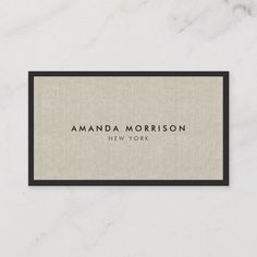 a white and black business card with the words, amanda morrison new york on it