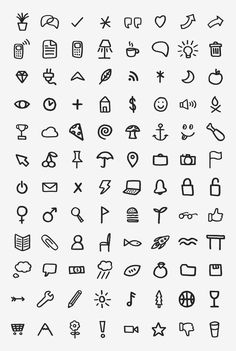 a large set of black and white icons on a white background, all in different styles