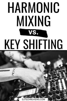 two hands that are on top of a dj's mixer and the words electronic mixing vs