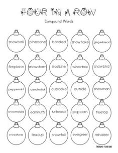 four in a row christmas ornament worksheet for kids to print out