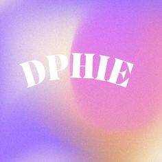 the word dppie is written in white on a blurry purple and pink background