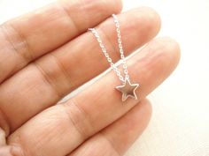 "This dainty and delicate star necklace is perfect for your everyday, birthday, best friends and someone special! * I ship in 1- 3 days in a gift box from California * Chain: Gold, Silver or Rose gold plated over brass * Star Pendant: Gold, Silver or Rose gold plated over brass, 8 mm {Custom - Extra long Chain} If you would like a longer chain (20\" to 34\"), please add this in your cart after select any necklace length. https://www.etsy.com/listing/614040250/extra-long-chaingold-silver-or-rose- Dainty Sterling Silver Charm Necklace For Best Friend, Minimalist Charm Necklace With Delicate Chain For Best Friend, Minimalist Delicate Chain Charm Necklace For Best Friend, Delicate Silver Charm Necklaces For Bridesmaids, Tiny Star Shaped Minimalist Necklaces, Tiny Star Minimalist Necklaces, Minimalist Tiny Star Necklaces, Dainty Rose Gold Necklace For Best Friend, Minimalist Star Charm Necklace With Delicate Chain