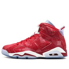 Sporty Red Basketball Shoes With Perforations, Casual Red Basketball Shoes With Perforations, Vapour Max Nike, Air Jordan 6 Retro, Retro Basketball Shoes, Nike Air Jordan 6, Jordan 6 Retro, Marina Blue, Number 10