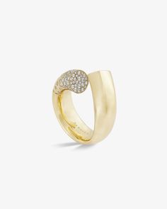 Oera—Yellow Gold Statement Ring with Pave Diamonds | Tabayer Gold Statement Ring, Pave Diamond Ring, Vs Diamond, Something Beautiful, Yellow Gold Rings, Statement Ring, Pave Diamonds, Ring Set, Ring Sets