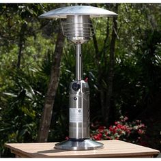 Outdoor Tabletop Patio Heater - Stainless Steel Finish Patio Heater Tabletop Patio Heater, Stainless Steel Table Top, Propane Cylinder, Propane Patio Heater, Modern Fire Pit, Outdoor Table Tops, Stainless Steel Table, Outdoor Furniture Decor, Backyard Entertaining