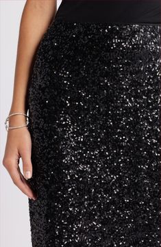 A night-out take on a classic pencil silhouette–this elevated skirt is covered in dazzling light-catching sequins. Lined 95% polyester, 5% spandex Hand wash, dry flat Imported Sequin Pencil Skirt, Pencil Silhouette, Pencil Skirt Black, Autumn Sales, Fabric Gift Bags, Fabric Gifts, Free Fabric, Black Fits, Pencil Skirt