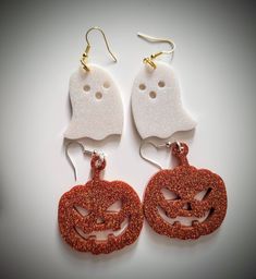 Great for getting festive for Halloween season. Will sparkle up your outfit! Spooky White Earrings For Party, White Spooky Earrings For Party, Pumpkin And Ghost, Glitter Halloween, Halloween 2, Halloween Earrings, Halloween Celebration, Halloween Season, Holidays Halloween