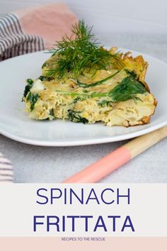 spinach frittata with potato, Swiss cheese and dill Spinach Frittata Recipes, Spinach Potato, Spinach Frittata, Cheese Frittata, Frittata Recipes, Fresh Spinach, Fresh Dill, Dinner Idea, Swiss Cheese