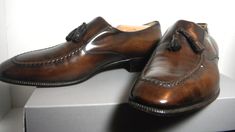 Mores chi brown leather loafers, made in Italy, mint condition size 7 1/2. SHM03 Brown Slip-on Tassel Loafers For Formal Occasions, Brown Wingtip Moccasins For Galas, Brown Slip-on Tassel Loafers For Galas, Brown Tassel Loafers For Galas, Brown Tassel Loafers With Almond Toe For Galas, Brown Wingtip Slip-ons For Formal Occasions, Brown Slip-on Oxfords For Galas, Brown Semi-formal Tassel Loafers With Round Toe, Casual Brown Tassel Loafers For Galas