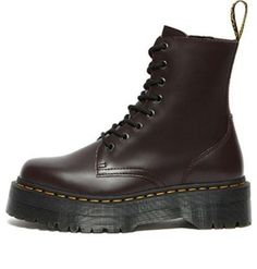 Dr. Martens Jadon Boot Smooth Leather Platforms 'Burgundy' 27311626 Dr Martens Jadon Boots, Jadon Boots, Dr Martens Jadon, Dr. Martens, Stylish Sneakers, Smooth Leather, Perfect Pair, Fall Outfits, Boots