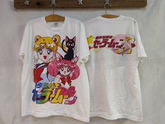 Sailor Moon Enchantment: Graphic Tee with Japanese Text - Vintage Band Shirts Vintage Band Shirts, Moon Graphic Tee, Japanese Text, Vintage Sailor, Moon Graphic, Anime Tees, Cartoon Shirts, Movie Tees, The Sailor