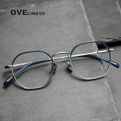 Upgrade your eyewear game with the Oveliness Unisex Full Rim Irregular Square Eyeglasses 8502. These sleek and stylish glasses are designed to make a statement and enhance your look. Crafted with a durable titanium frame, these glasses are built to last. The Oveliness Unisex Full Rim Eyeglasses 8502 are a perfect choice for those who prefer a unique and edgy look. The irregular square shape adds a modern touch to your style, while the acetate frame provides a comfortable fit. Whether you're at w Edgy Glasses, Eye Glasses Aesthetic, Face Shape Sunglasses, Unique Glasses Frames, Mens Eye Glasses, Eyes Glasses