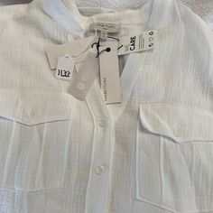 Nwt Habitual Size Small Button Up Tunic Oversized Fit White 23 Inches Pit To Pit 31 Inches Long Front Pockets Versatile White Blouse With Button Closure, White Versatile Blouse With Button Closure, Linen Tunic Tops, Linen Tunic, Peasant Tops, Linen Top, White Style, Long A Line, Oversized Fits