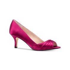 a women's pink high heeled shoe on a white background