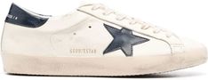 Step into style with these cream-colored SUPER-STAR SNEAKERS featuring a shiny blue leather side star and heel. The lace-up closure, embossed GGDB/SSTAR logo, and worn-out effect add a touch of casual cool to any outfit. Plus, with a rubber sole and comfortable fit, you'll be strutting your stuff all day long. Lace-up closure for a secure fit Embossed GGDB/SSTAR logo for added style Comfortable rubber sole for all-day wear | Golden Goose Men's Super-Star Sneakers in Beige | Size IT 44 | GMF00101 Designer Shoe, Style Comfortable, Star Sneakers, Super Star, Casual Backpack, Fendi Bags, Watch Brands, Blue Leather, Watch Design