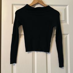 Never Worn Fitted Black Top For Fall, Trendy Black Tops For Fall, Black Tops For Fall Night Out, Black Tops For Night Out In Fall, Black Long Sleeve Shirt, Black Long Sleeve, Shirt Color, Shirt Sleeves, Long Sleeve Shirt