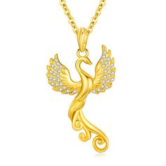 PRICES MAY VARY. 【DESIGN】The phoenix symbolizes spiritual growth, rebirth, and transcendence.The gold phoenix pendant with embedded cubic zirconia stones will inspire you with confidence and courage. 【MATERIAL】Phoenix necklace is made of hypoallergenic 925 sterling silver and cubic zirconia.Nickle-free, Lead-free and hypoallergenic,suitable for long-term wear,especially sensitive skin women.Sterling Silver Chain Length:18 inches+ 2 inches (extension chain). 【OCCASION】Phoenix jewelry fit for dail Silver Bird Necklace, Phoenix Jewelry, Mythical Birds, Phoenix Necklace, Phoenix Pendant, Phoenix Rising, Bird Necklace, Bird Jewelry, Pet Necklace