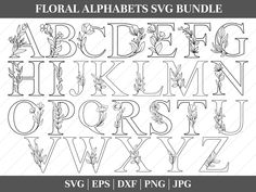 floral alphabets svg bundle