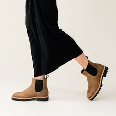 Where comfort and function meet style, this all-weather, all-day, anywhere Chelsea is ready to be your go-to travel and chore boot. Now upgraded with an improved fit and added comfort features. Lug Chelsea Boots, Mule Sneakers, Old Shoes, Black Chelsea Boots, Round Toe Heels, Sneaker Heels, Leather Pulls, Chelsea Boot, Mens Crew Neck