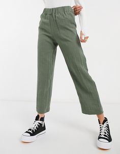 Cords Pants, Khaki Fashion, Plain Design, Casual Trousers, Women Pants Casual, Khaki Green, Wide Leg Trousers, Pretty Things