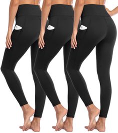 PRICES MAY VARY. 92% Polyester, 8% Spandex ✿ Two Deep Pockets: Our Pockets are deep enough to hold a phone, key fob, earbuds, mask, emergency cash, or most importantly a baggy of dog treats for walks with the pups. ✿ Feature: Tummy control with butt lift leggings for women. The material is smooth, snug, and comfortable. Not slide-down, not ripped, not see-through, not allergenic, not fading, not smell, not pilling, not shrinkage,not stick pet hair. ✿ Design Points: High-waisted leggings with poc Tik Tok Leggings, Running Yoga Pants, Workout Yoga Pants, Textured Leggings, Yoga Outfits, Black Yoga Pants, Legging Sport, Leggings With Pockets, Stretchy Leggings