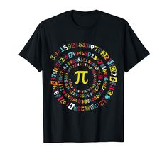 PRICES MAY VARY. Cool Pi Day 3,14 mathematical ratio 3,14159 greek letters irrational number geek nerd math mathematician algebra science symbol geometry pun school student apparel THIS IS THE CORRECT FORMAT OF PI, WE PUT RIGHT FORM OF ACTUAL DIGITS OF PI Lightweight, Classic fit, Double-needle sleeve and bottom hem Pi Math, Pi Day Shirts, Pi Day, Geek Humor, Teacher Tees, Nerd Geek, Simple Shirts, Printed Sleeves, Unique Tshirts