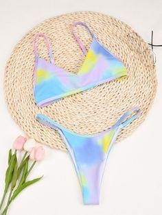 This Brazilian style tie-dyed bikini set will let your grace take the front seat in summer. Made from durable polyester, heat-resistant spandex, and abrasion-resistant nylon, this low-waisted, wire-free bikini set offers the utmost comfort all-day long while giving that sexy feel. This padded bikini set will make every woman's sunbath memorable. SpecificationsBrand Name: GeraldBlackOrigin: CN(Origin)Pattern Type: PrintWaist: Low WaistItem Type: Bikinis SetSupport Type: Wire FreeModel Number: C31 Lantern Sleeve Sweater, Cute Sandals, Shoes Heels Pumps, Romper With Skirt, Bottom Clothes, Tie Dyed, Cozy Sweaters, Women Swimsuits, Polyester Material