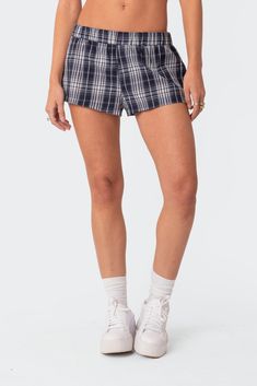 Plaid Boxer Shorts – edikted Sporty Pajama Shorts With Short Inseam And Elastic Waistband, Sporty Pajama Shorts With Short Inseam, Trendy Athletic Shorts With Elastic Waistband, Summer Bottoms With Elastic Waistband And Short Legs, Casual Pajama Shorts With Stretch Elastic Waistband, Summer Bottoms With Comfort Waistband And Short Inseam, Casual Stretch Pajama Shorts With Elastic Waistband, Comfort Waistband Bottoms With Short Inseam For Summer, Trendy Bottoms With Elastic Waistband And Short Length