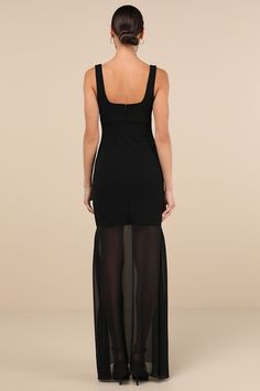 All will be in awe of a whimsically special look like the Lulus Sincerely Exemplary Black Sleeveless Trumpet Hem Maxi Dress! Stretchy crepe knit shapes this chic dress that features a princess-seamed bodice with a flattering under-bust seam, a trendy square neck (and back), and slender tank straps. The figure-flaunting silhouette continues down to a breezy, sheer chiffon trumpet-style maxi hem. Hidden back zipper/clasp. Fit: This garment fits true to size. Length: Floor length. Size medium measu Sheer Chiffon, Black Sleeveless, Hem Dress, Chic Dress, Square Neck, Floor Length, Bodice, Chiffon, Size Medium