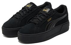 Puma WMNS Karmen Black/Gold 384614-01 Puma Carina Sneakers, Puma Carina, Black Puma, All Black, Sneakers, Gold, Quick Saves, Black, All Blacks