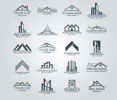 set of logos for real estate houses and buildings stock photo - image 349874