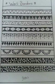 a sheet of paper that has different designs on it and the words world borders written in black ink