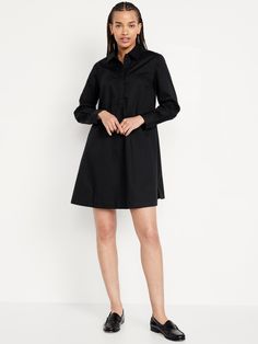 spread collar long sleeves buttoned cuffs buttoned placket pullover style loose swing fit hits at thigh models are approx.  5'9" and wear sizes s (4), l (12), and xl (18)machine wash according to the care instruction label  . Best Holiday gift for Women , perfect Dresses for Christmas!