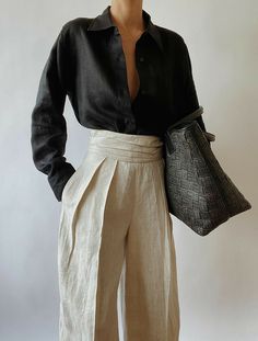 Summer Fashion Dresses Casual, Classy Street Style, Dorothy Dandridge, Black Button Down Shirt, Diy Vetement, Linen Fashion, Mode Boho, Summer Fashion Dresses, Looks Street Style