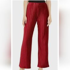 Alfani Petite Red Velvet Pull On Wide-Leg Pants Size Ps Nwt Burgundy Wide Leg Pants For Party, Stretch Burgundy Pants For Party, Chic Burgundy Pants For Party, Chic Burgundy Party Pants, Red Wide Leg Pants For Fall Party, Burgundy Wide Leg Bottoms For Night Out, Red Straight Leg Bottoms For Night Out, Red Wide Leg Pants For Night Out, Casual Red Bottoms For Holidays