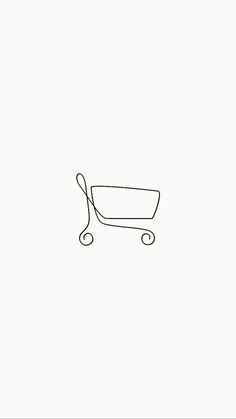 a line drawing of a shopping cart